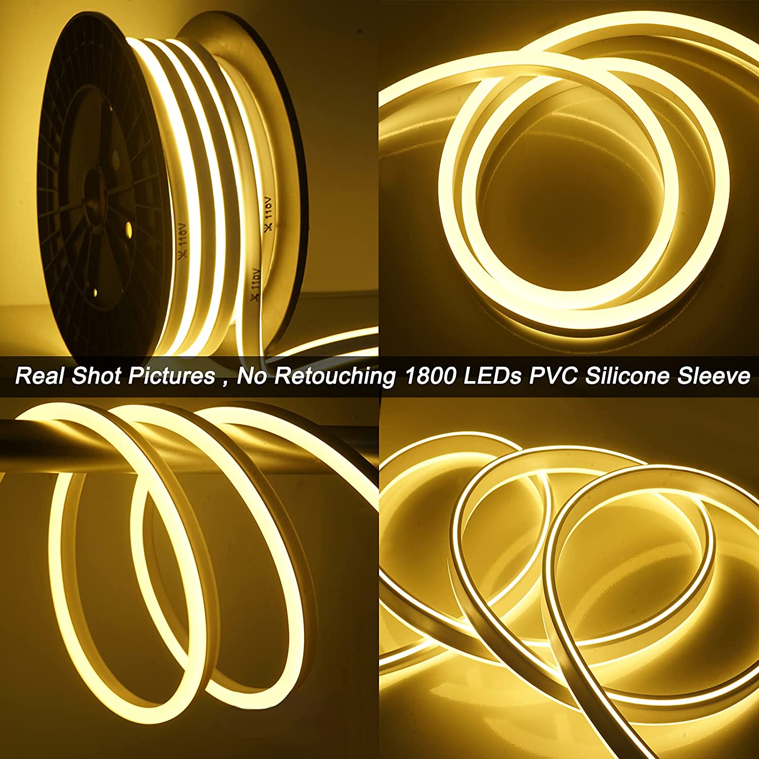 110V LED-Neonlichterkette Gelb