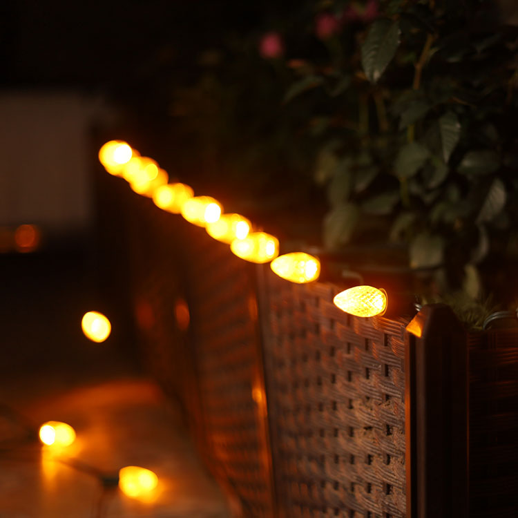 C7 Minleon LED-Ersatzbirnen, gelbe Weihnachtsbirne, UL-Außeneinsatz, wasserdicht