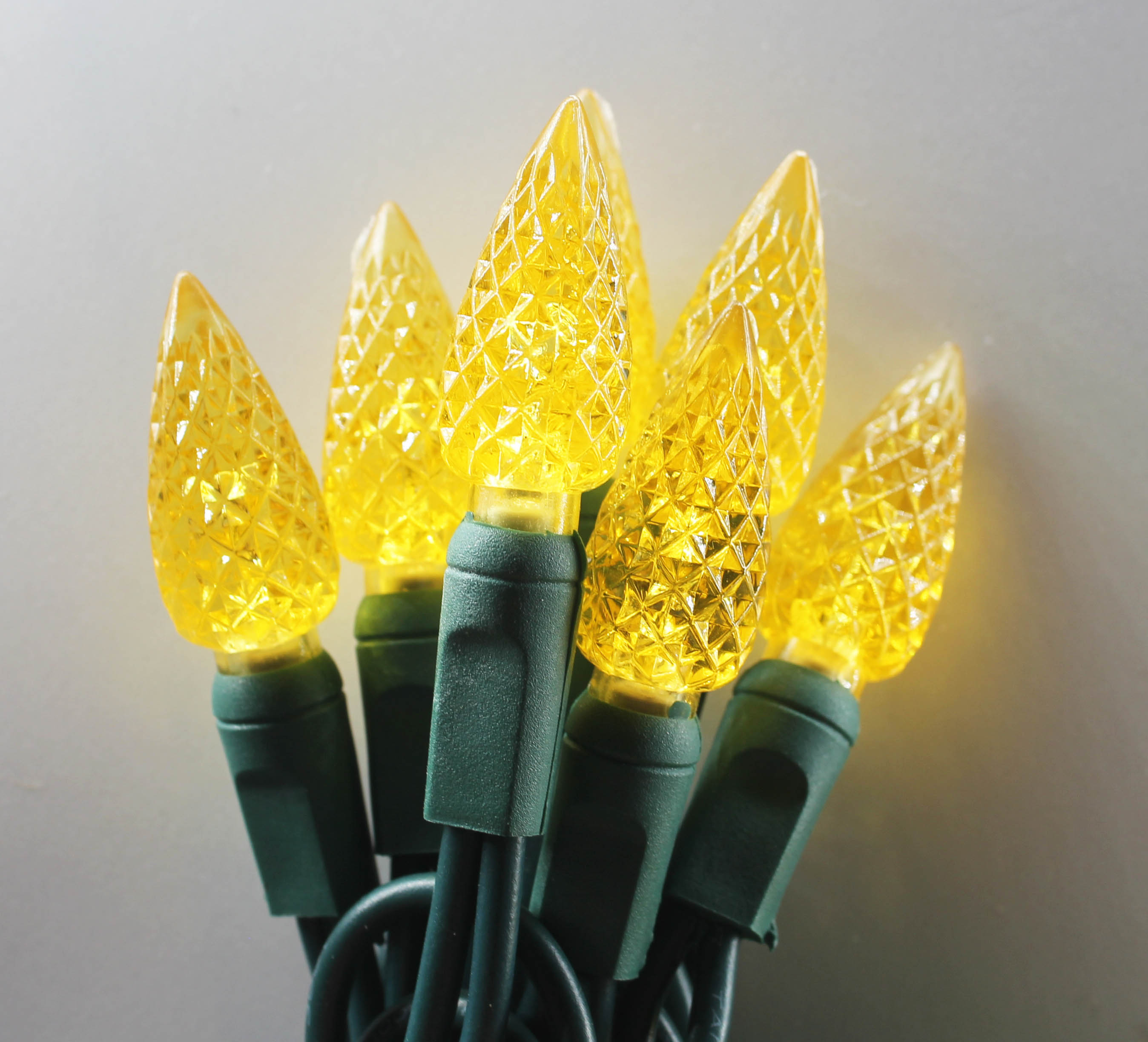 C6 Erdbeer-LED-Lichterkette, gelbe Weihnachtsbeleuchtung, UL