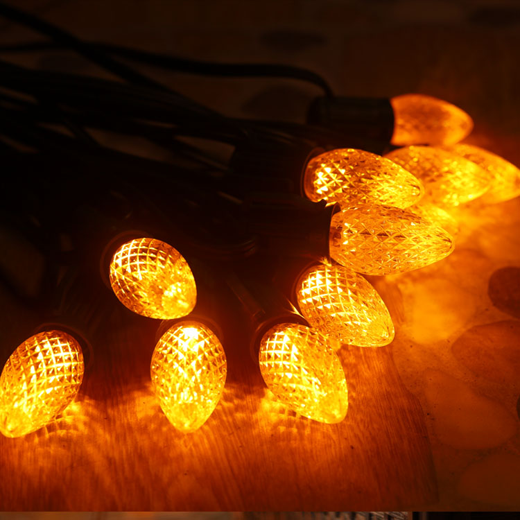 C7 Minleon LED-Ersatzbirnen, gelbe Weihnachtsbirne, UL-Außeneinsatz, wasserdicht