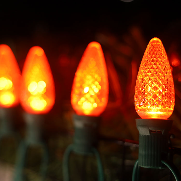 120 V UL C9 E17 Kommerzielle orange weihnachtliche dimmbare Ersatzbirnen