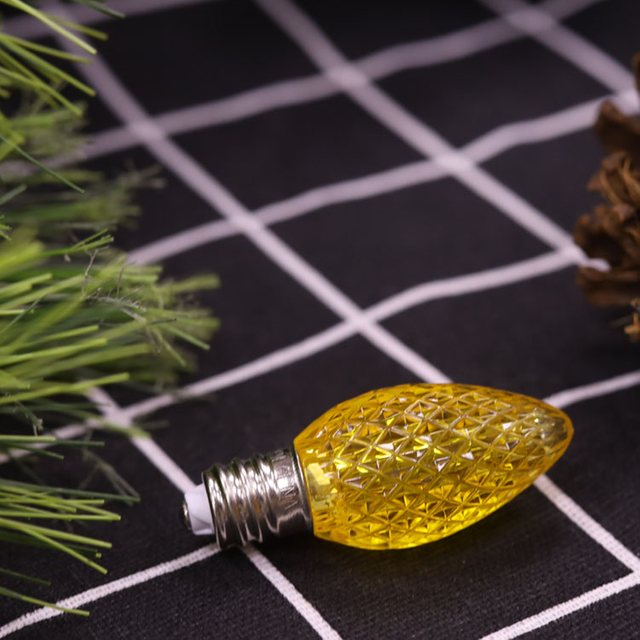C7 Minleon LED-Ersatzbirnen, gelbe Weihnachtsbirne, UL-Außeneinsatz, wasserdicht