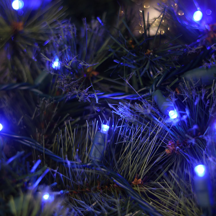 5 mm Weitwinkel-Mini-LED-Lichterkette, UL-blaues Weihnachtslicht-Set für den Außenbereich