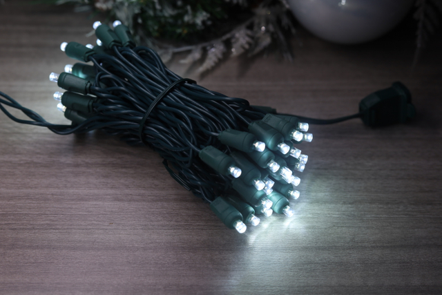 Weitwinkel-Mini-LED-UL-Lichterkette, kaltweiße Weihnachtsbeleuchtung, UL-Außen- und Innenbereich 