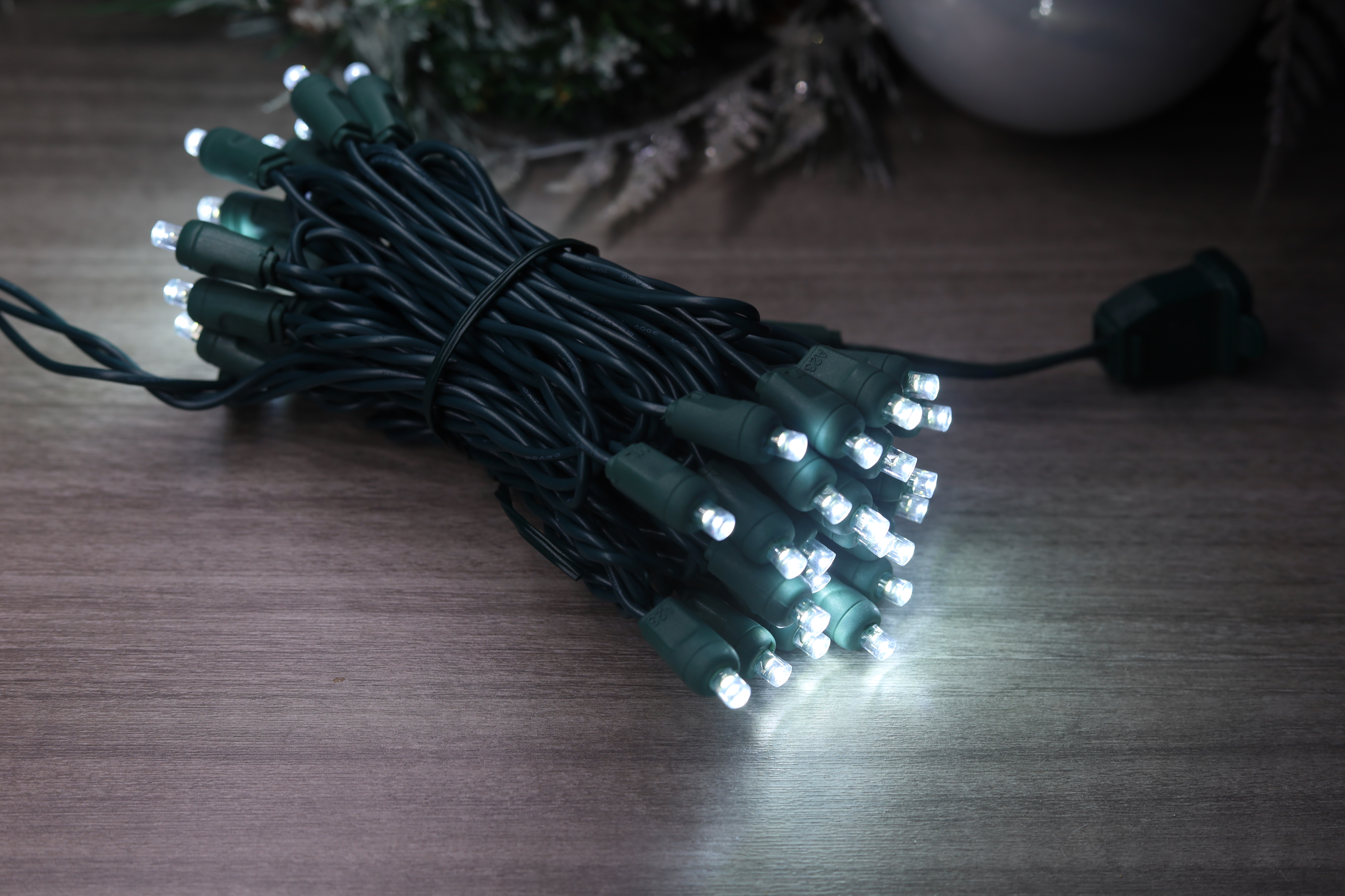 Weitwinkel-Mini-LED-UL-Lichterkette, kaltweiße Weihnachtsbeleuchtung, UL-Außen- und Innenbereich 