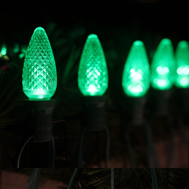 C9 Minleon LED-Ersatzbirnen, grüne Weihnachtsbirne, UL wasserdicht