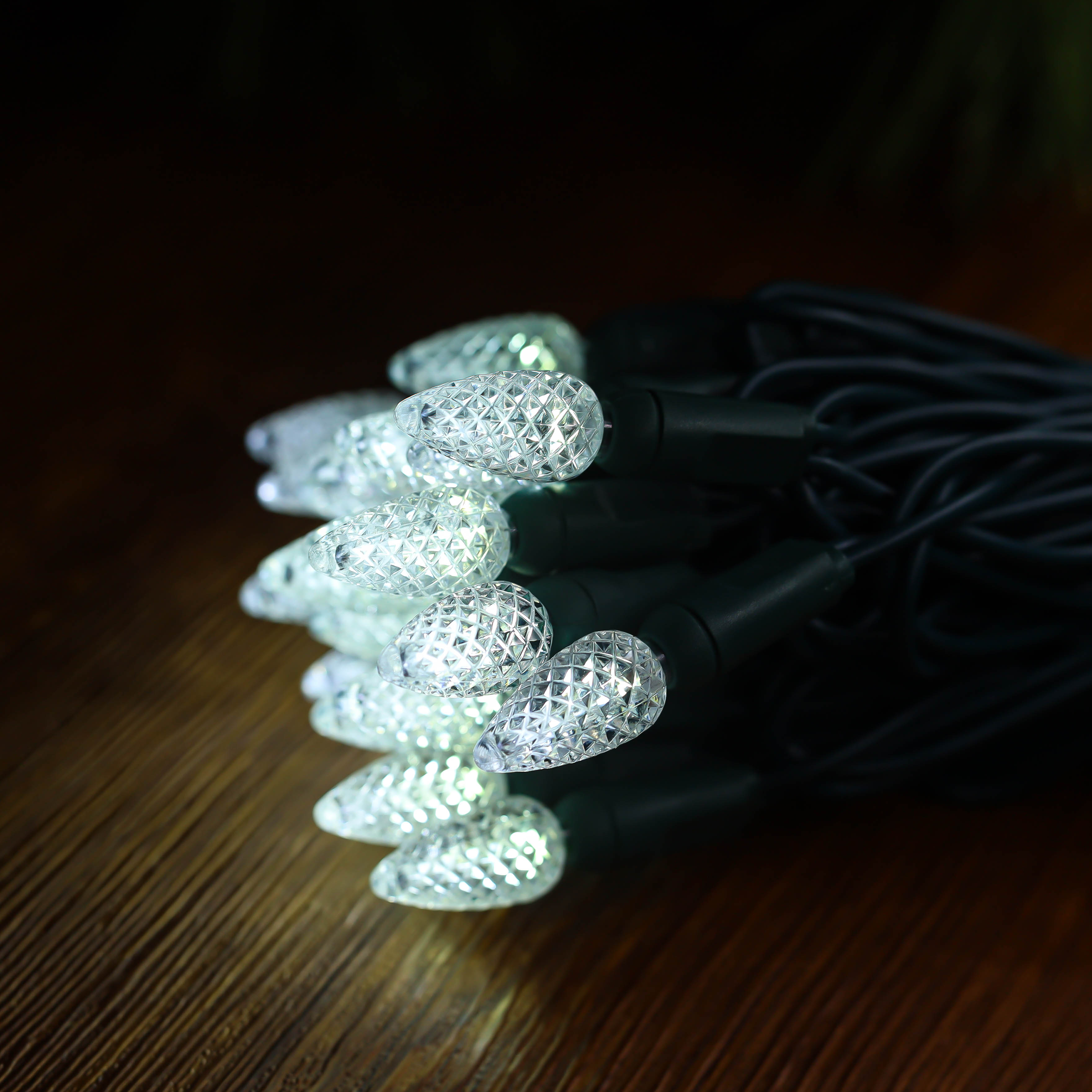 UL Commercial Grade C3 LED-Lichterkette, kaltweißes Weihnachtslicht für den Außenbereich