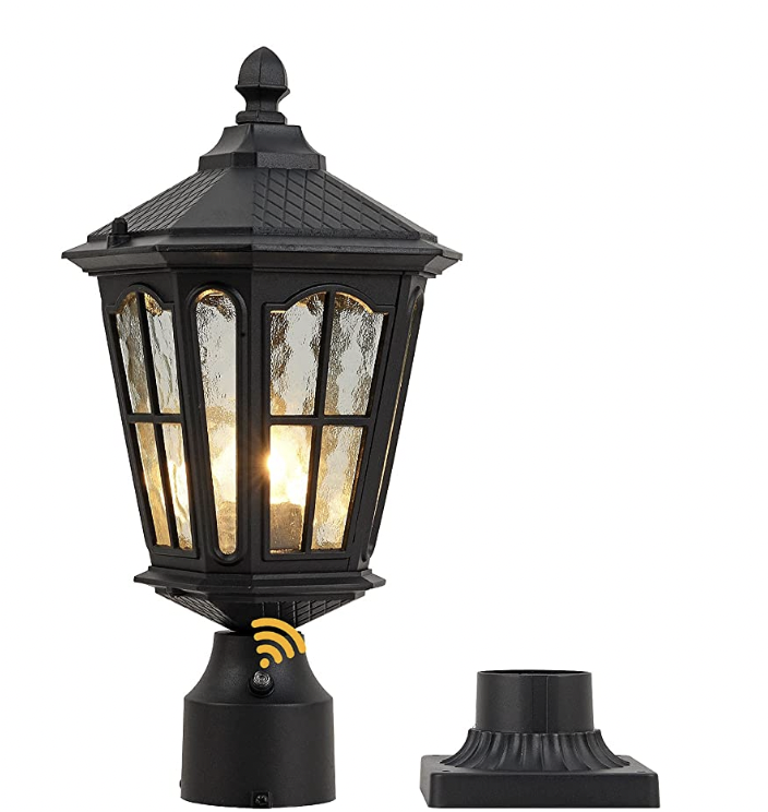 Dämmerungs- bis Morgendämmerungs-Pfostenleuchte für den Außenbereich mit 7,6 cm Pier-Montagesockel