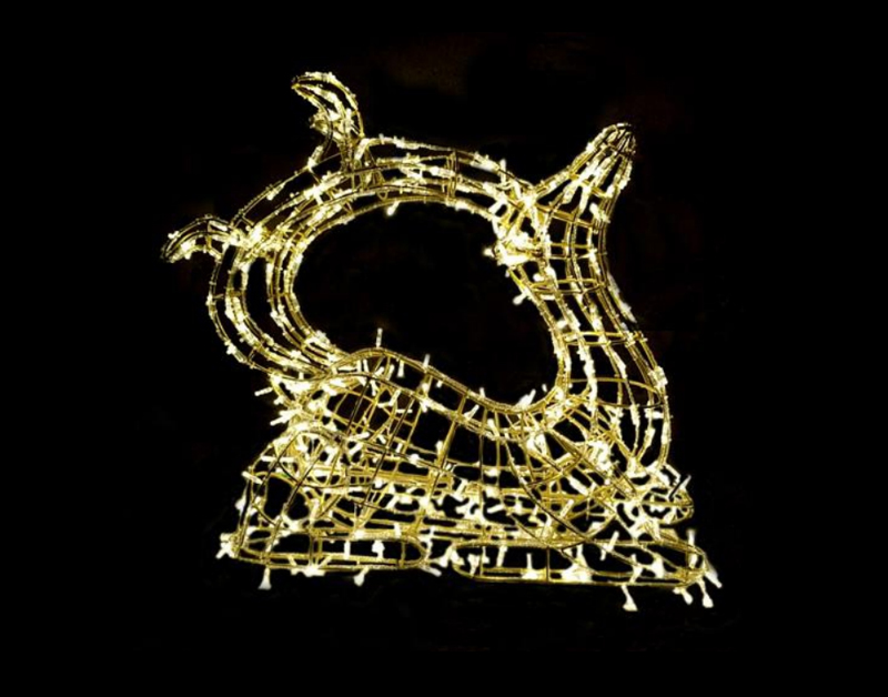 Warmweißes Hirsch-LED-Motiv-Display für Einkaufszentrum, Straßenhotel