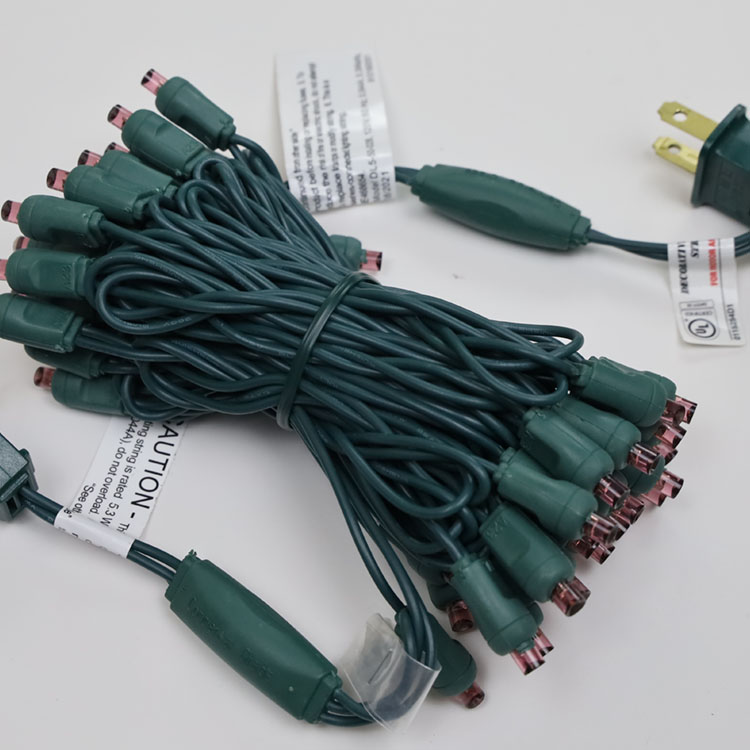 Lila 5 mm Weitwinkel-Mini-LED-Lichterkette für Halloween, UL-zertifiziert, wasserdicht