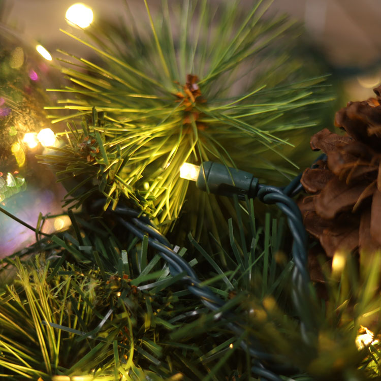 5 mm Weitwinkel-Mini-LED-Lichterkette, warmweiß, UL-Weihnachtslichterkette für den Außenbereich