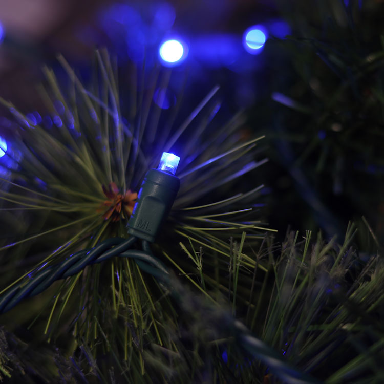 5 mm Weitwinkel-Mini-LED-Lichterkette, UL-blaues Weihnachtslicht-Set für den Außenbereich
