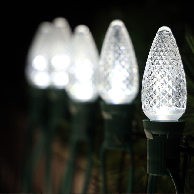 C9 Minleon LED-Ersatzbirnen, kaltweiße Weihnachtsbirne, UL wasserdicht
