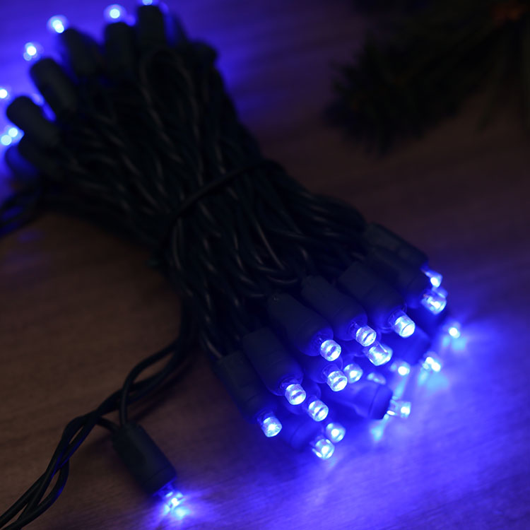 5 mm Weitwinkel-Mini-LED-Lichterkette, UL-blaues Weihnachtslicht-Set für den Außenbereich