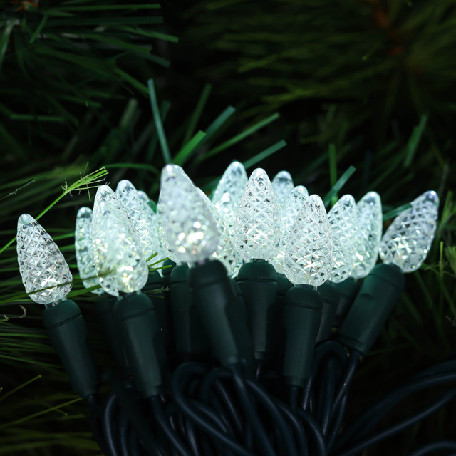 UL Commercial Grade C3 LED-Lichterkette, kaltweißes Weihnachtslicht für den Außenbereich