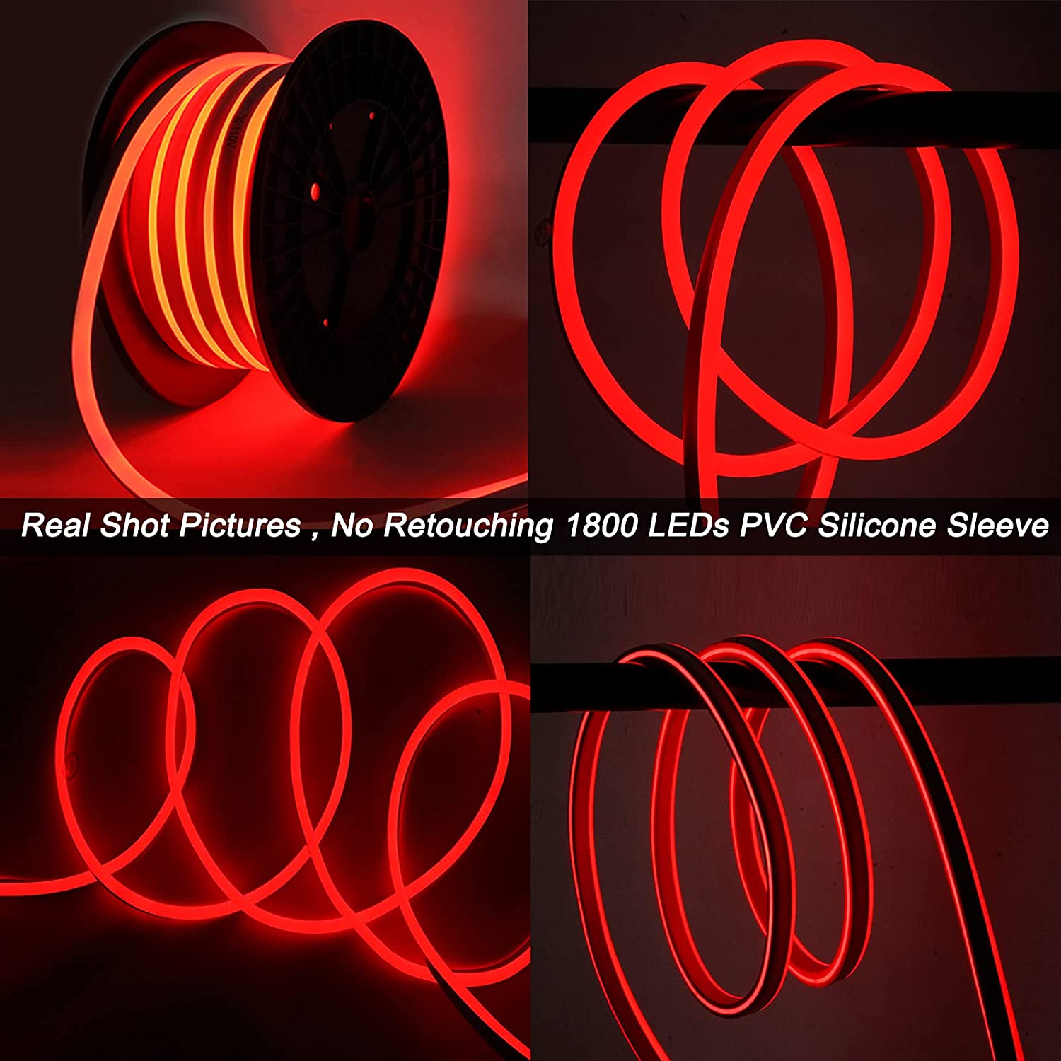 110V rote LED -Neonseilleuchten im Freien