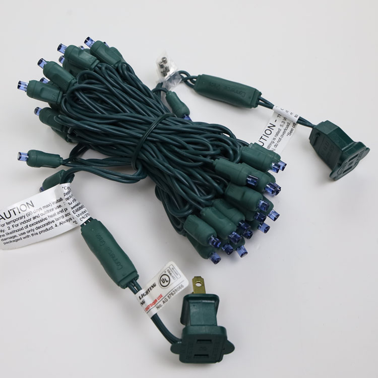 5 mm Weitwinkel-Mini-LED-Lichterkette, UL-blaues Weihnachtslicht-Set für den Außenbereich