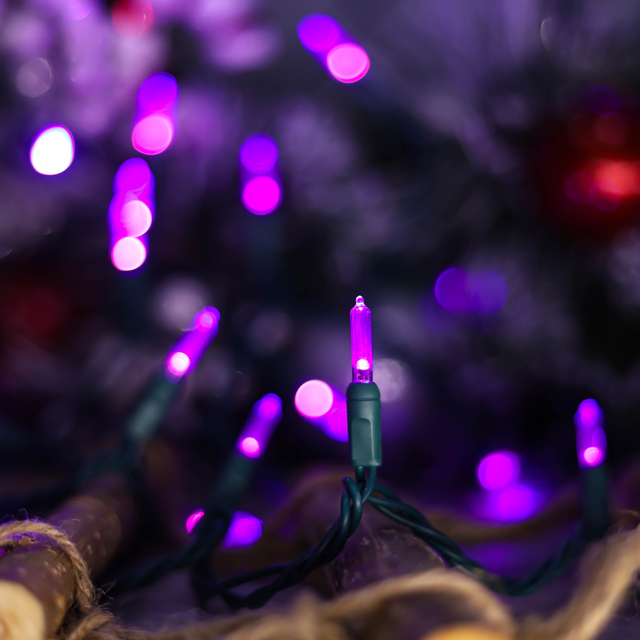 UL T5 LED-Lichterkette, violettes Weihnachtslicht, Halloween-Licht