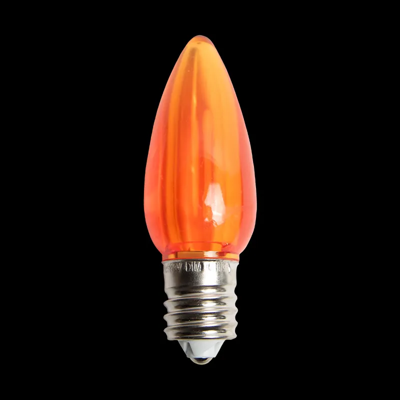 C9 LED-Glühbirne, transparent, Orange