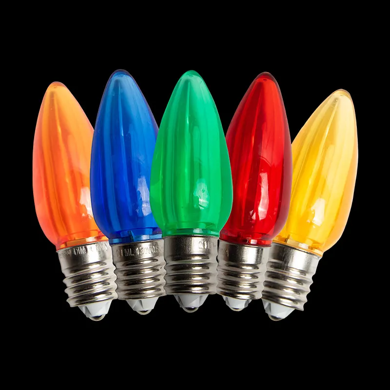 C9 LED transparente Glühbirne – Multi (R/G/Y/B/O)