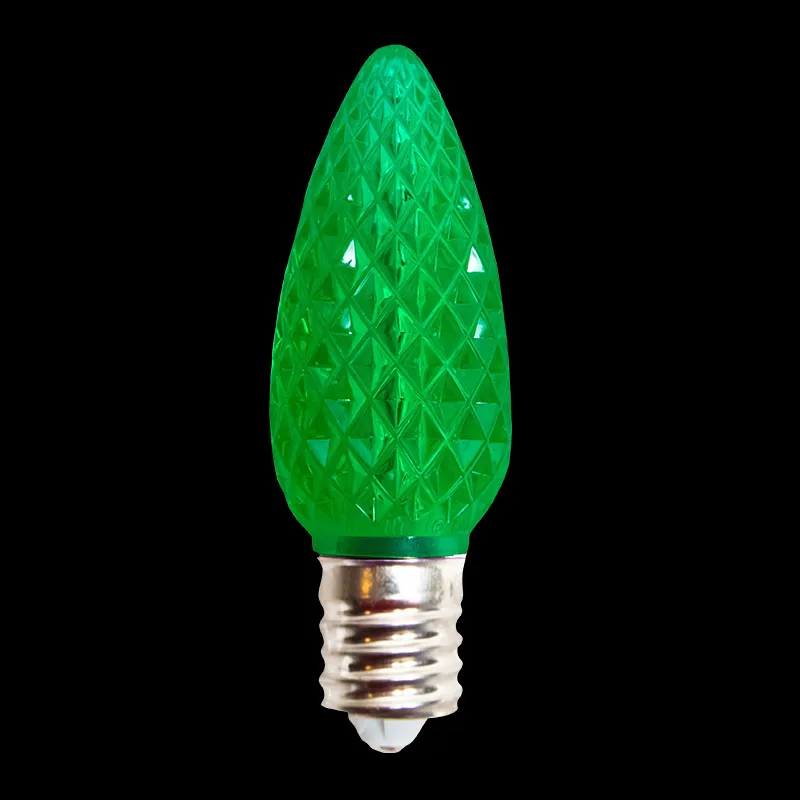 Facettierte LED-Glühbirne C9 V2 – Grün