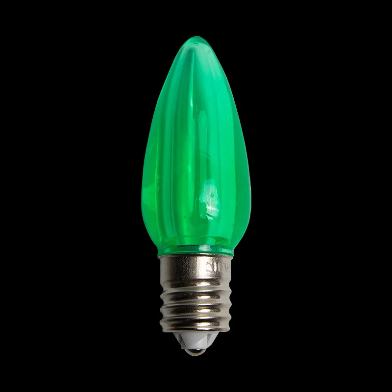 C9 LED-Glühbirne, transparent, grün