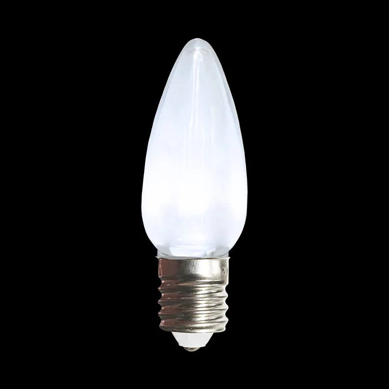 C9 LED-Glühbirne, transparent, kaltweiß