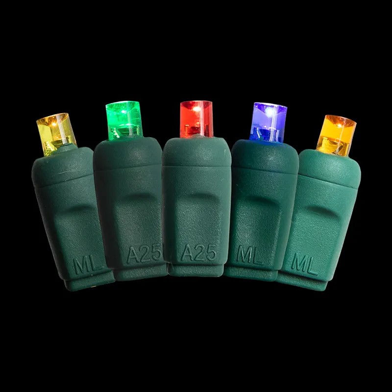 50L 5MM koaxiale Weihnachtslichterkette 6' Abstand mehrfarbiges grünes Kabel
