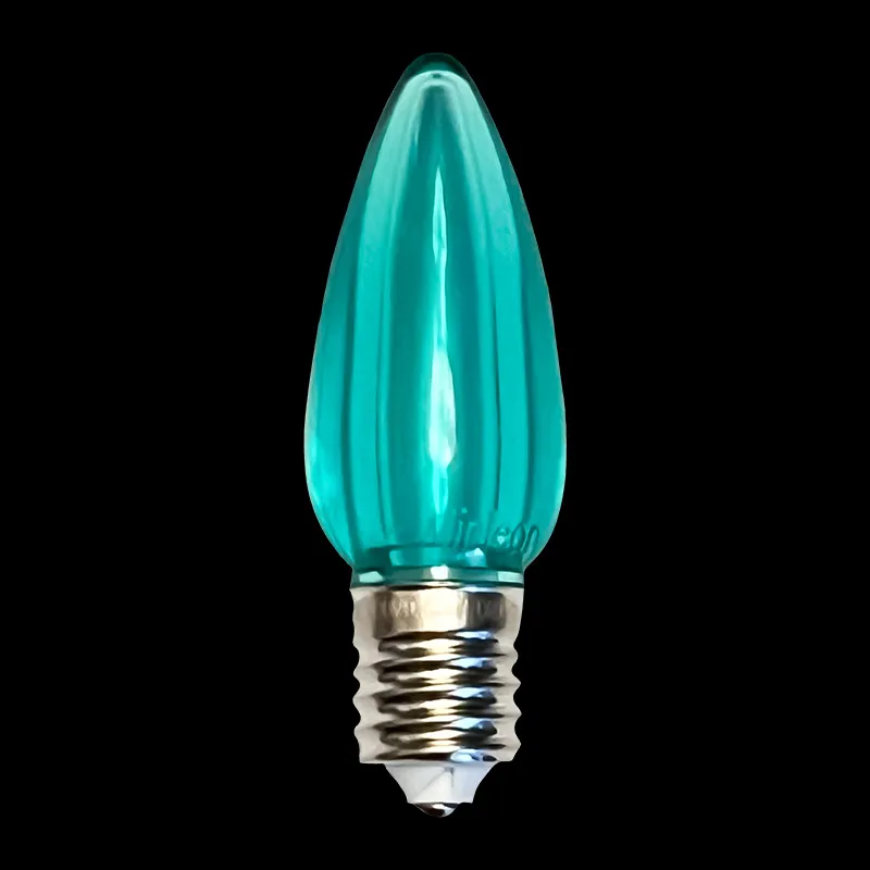 C9 LED-Glühbirne, transparent, Blaugrün
