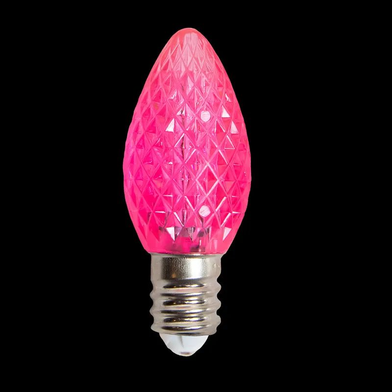 Facettierte C7-LED-Glühbirne – Rosa